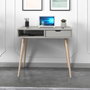 Hanah Home Mesa de Estudio Gris y Madera con Estantes